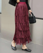 Plissé Pleats Maxi Skirt